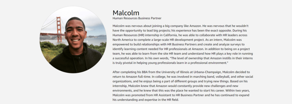 review by amazon job HR Malcolm